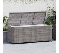 vidaXL Garden Storage Box Grey 150x50x60 cm Poly Rattan