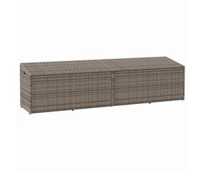 vidaXL Garden Storage Box Grey 220x50x58 cm Poly Rattan