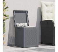 vidaXL Garden Storage Box Grey PP Rattan 90 L