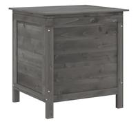 vidaXL Garden Storage Box in Anthracite Finish - Solid Fir Wood Outdoor Cushion Storage with Ventilated Base for Patio, Lawn or Deck