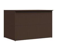 vidaXL Garden Storage Box in Brown - Durable Poly Rattan Outdoor Storage Solution - Easy to Clean and Assemble - Weather- with Protective Liner