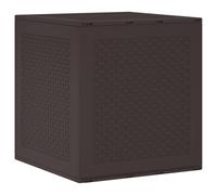 vidaXL Garden Storage Box Brown 55x53x57 cm PP, Brown