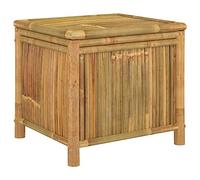vidaXL Outdoor Bamboo Storage Box - Garden Furniture Cushion Storage - Large and Ventilated Chest Bench - Natural, Durable and Versatile - 60x52x55cm, Brown