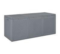 vidaXL Garden Storage Box Outdoor Storage Box Storage Shed PP Rattan 270 L