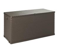 vidaXL Garden Storage Box Brown PP Rattan Home Patio Outdoor Case Furniture