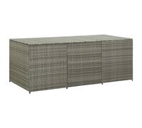 vidaXL Garden Storage Box Poly Rattan 180x90x70 cm Grey UK