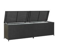 vidaXL Garden Storage Box Poly Rattan 200x50x60 cm Black