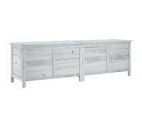 (white, 198.5 x 50 x 56.5 cm) vidaXL Garden Storage Box Outdoor Storage Chest Trunk Toy Box Solid Wood Fir