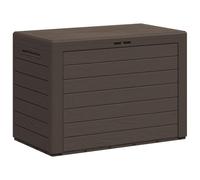 vidaXL Garden Storage Box - Brown Patio Cushion Chest/Outdoor Pillow Box, Weatherproof Polypropylene, 190L, 78x44x55cm, Lockable