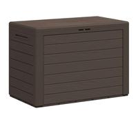 vidaXL Garden Storage Box - Brown Patio Cushion Chest/Outdoor Pillow Box, Weatherproof Polypropylene, 190L, 78x44x55cm, Lockable