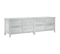 vidaXL Garden Storage Box White 198.5x50x56.5 cm Solid Wood Fir