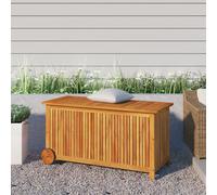 vidaXL Garden Storage Box with Wheels 113x50x58 cm Solid Wood Acacia