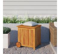 vidaXL Garden Storage Box with Wheels 60x50x58 cm Solid Wood Acacia