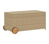 (mix beige, 107 x 55 x 50/53 cm) vidaXL Garden Storage Box Bench Container Chest Shed Blanket Box Poly Rattan