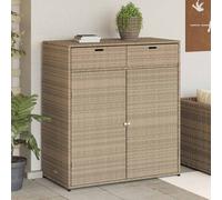 vidaXL Garden Storage Cabinet Beige 105x55x113 cm Poly Rattan, Yellow