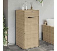 vidaXL Garden Storage Cabinet Outdoor Storage Box Cupboard Beige Poly Rattan