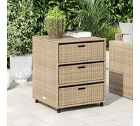 vidaXL Garden Storage Cabinet Outdoor Storage Box Cupboard Beige Poly Rattan