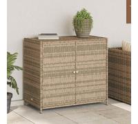 vidaXL Garden Storage Cabinet Beige 83x45x76 cm Poly Rattan