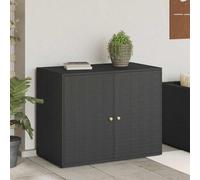 Vidaxl Garden Storage Cabinet Black 100X55.5X80 Cm Poly Rattan Garden Storage Cabinets