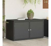vidaXL Garden Storage Cabinet Black 110x55x60.5 cm Poly Rattan