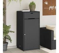 vidaXL Garden Storage Cabinet Black 55x55x111 cm Poly Rattan