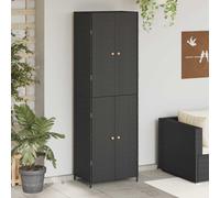 vidaXL Garden Storage Cabinet Black 59x40x180 cm Poly Rattan