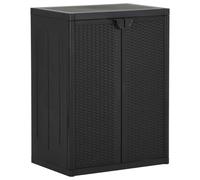 Vidaxl Garden Storage Cabinet Black 65X45X88 Cm Pp Rattan