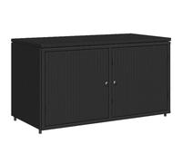 vidaXL Garden Storage Cabinet Black 110x55x60.5 cm Poly Rattan