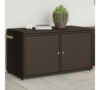 vidaXL Garden Storage Cabinet Brown 110x55x60.5 cm Poly Rattan