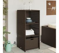 vidaXL Garden Storage Cabinet Outdoor Storage Box Cupboard Brown Poly Rattan