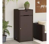 vidaXL Outdoor Storage Cabinet - Brown Poly Rattan Garden Box with Spacious Storage, Durable Weather- Material, Practical Door, Stainless Steel Knob