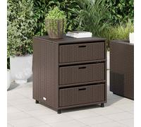 vidaXL Garden Storage Cabinet Brown 55x59x69 cm Poly Rattan