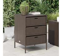 vidaXL Garden Storage Cabinet Brown 55x59x80 cm Poly Rattan