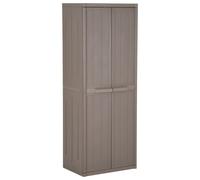 Vidaxl Garden Storage Cabinet Brown 65X45X172 Cm Pp Wood Look
