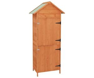 'vidaXL Garden Storage Cabinet - Compact Outdoor Wooden Tool Shed with Amply Equipped Shelves and Resilient Paint Finish - Brown
