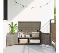 vidaXL Garden Storage Cabinet Grey 110x55x60.5 cm Poly Rattan