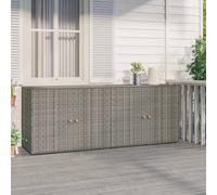 vidaXL Garden Storage Cabinet Grey 198x55.5x80 cm Poly Rattan