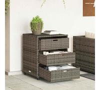 vidaXL Garden Storage Cabinet Grey 55x59x69 cm Poly Rattan