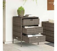 vidaXL Garden Storage Cabinet Grey 55x59x80 cm Poly Rattan