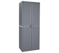vidaXL Garden Storage Cabinet Grey 65x45x172 cm PP Rattan