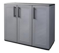 vidaXL Garden Storage Cabinet Grey and Black PP Patio Cupboard Storage Locker