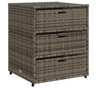 vidaXL Garden Storage Cabinet Outdoor Storage Box Cupboard Grey Poly Rattan