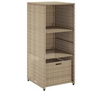 vidaXL Garden Storage Cabinet Beige 50x55x115 cm Poly Rattan