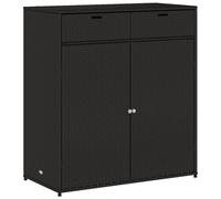 vidaXL Garden Storage Cabinet Black 105x55x113 cm Poly Rattan
