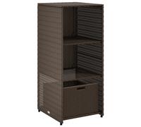 vidaXL Garden Storage Cabinet Outdoor Storage Box Cupboard Brown Poly Rattan