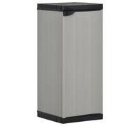 vidaXL Garden Storage Cabinet with 1 Shelf Grey and Black 35x40x85 cm