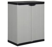 vidaXL Garden Storage Cabinet with 1 Shelf Grey and Black 68x40x85 cm