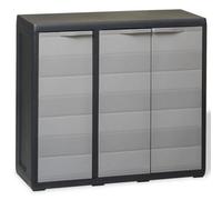 Vidaxl Garden Storage Cabinet With 2 Shelves Black And Grey