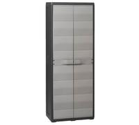 vidaXL Garden Storage Cabinet with 3 Shelves Black and Grey