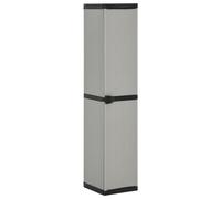 vidaXL Garden Storage Cabinet with 3 Shelves Grey & Black 34x40x168 cm